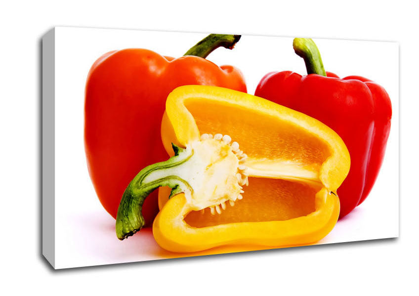 Pepper Halves Canvas Wall Art