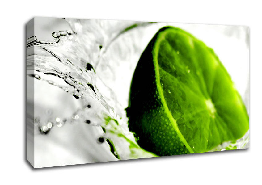 Lime Splash Canvas Wall Art