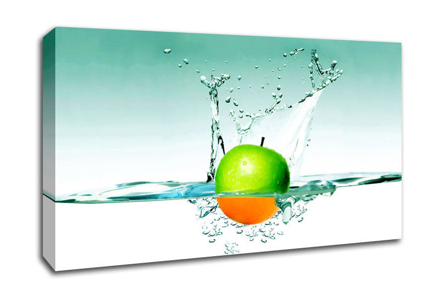 Orange Or Apple Splash Canvas Wall Art
