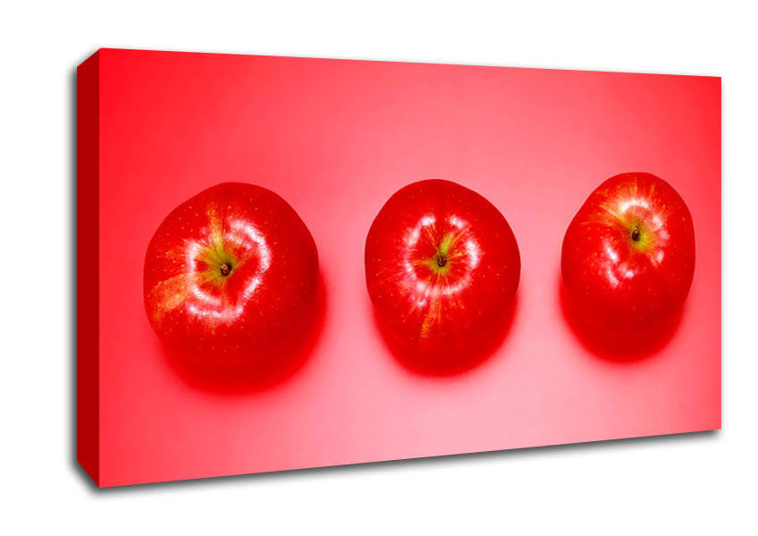 Red Apple Trio Canvas Wall Art