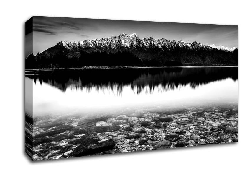 Mountain Ridge Monochrome Canvas Wall Art