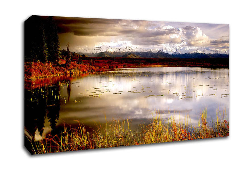 Lake Autumn Clouds Canvas Wall Art