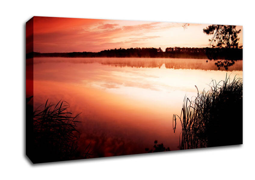 Pink River Light Canvas Wall Art