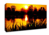 Orange Sunset River Canvas Wall Art