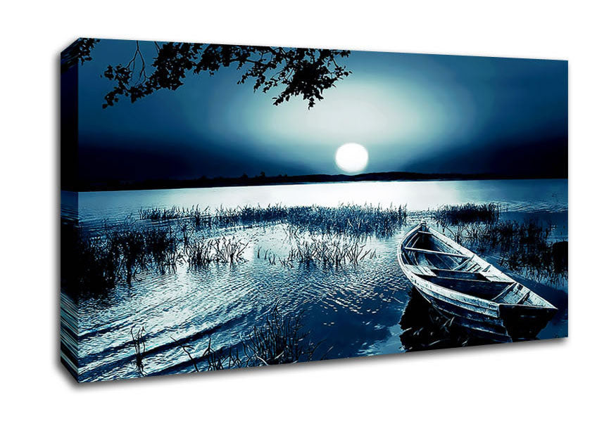 Moonlit River Canvas Wall Art