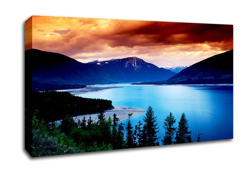 Mountain River Storm Canvas Wall Art