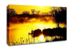 Misty Yellow Lake Side Canvas Wall Art