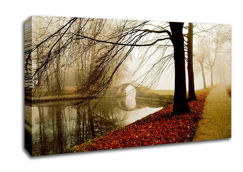 Morning Mist River Walk Canvas Wall Art