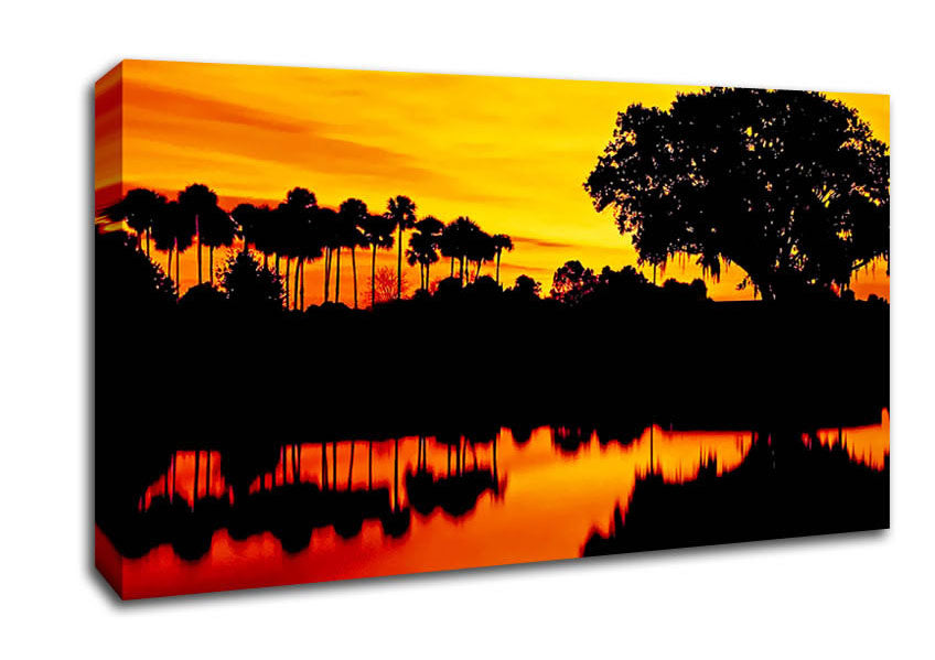 Beautiful Orange River Reflections Canvas Wall Art
