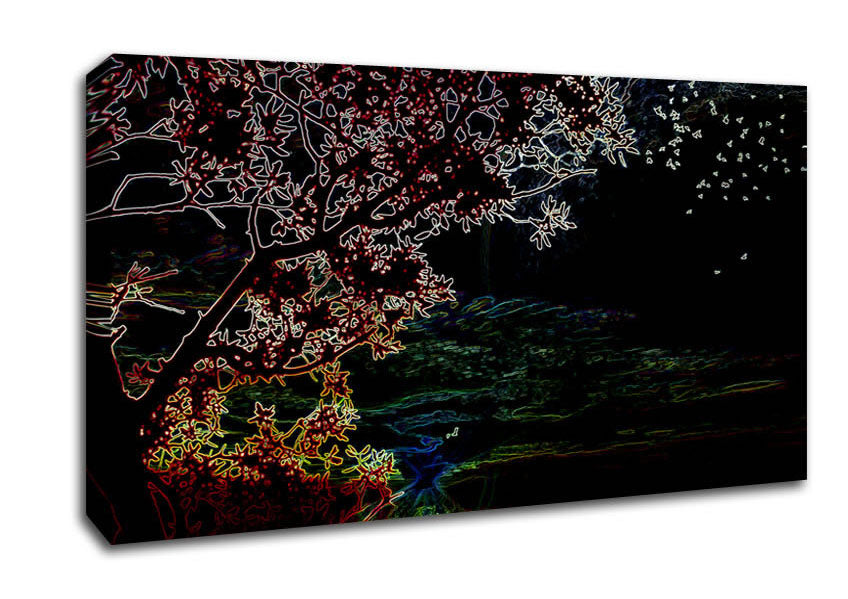 Neon Lake Canvas Wall Art