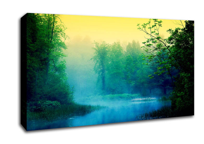 Lake In The Mist Canvas Wall Art