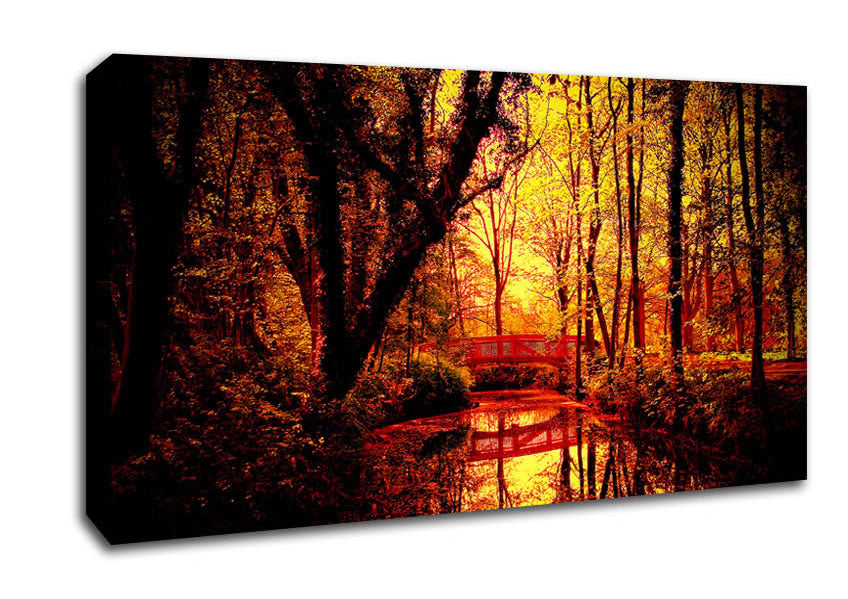 Park Bridge Autumn Canvas Wall Art
