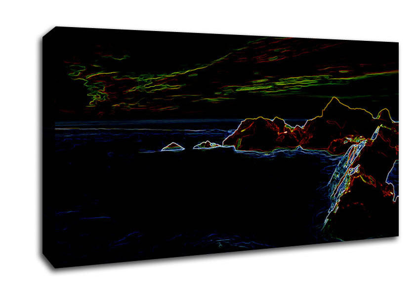 Neon Harbour Canvas Wall Art