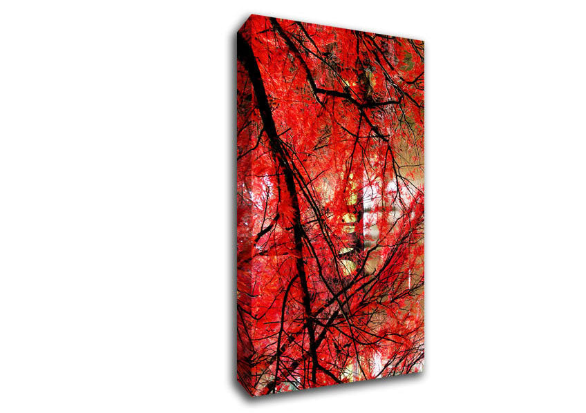 Red Autumn Trees Canvas Wall Art