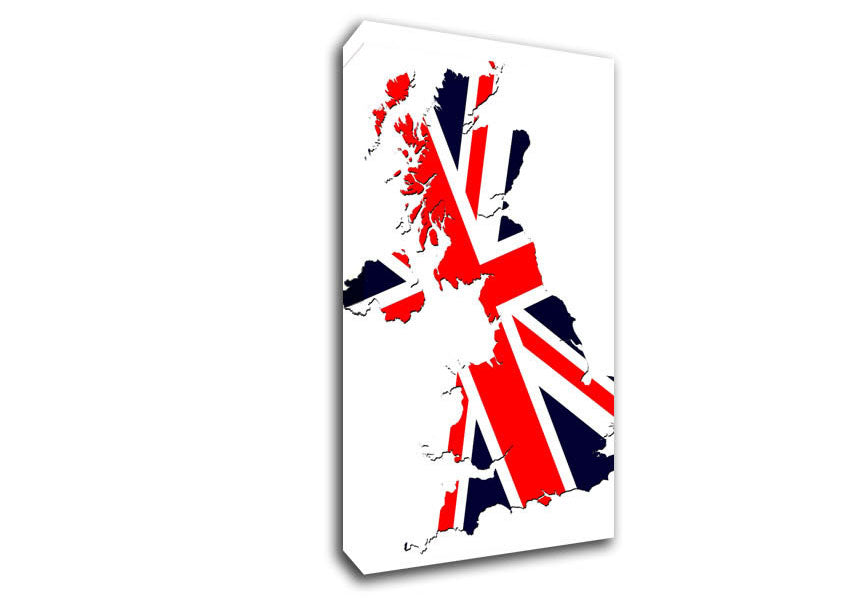 Map Of Britain Flag Canvas Wall Art
