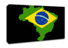 Brazillian Flag Map Canvas Wall Art