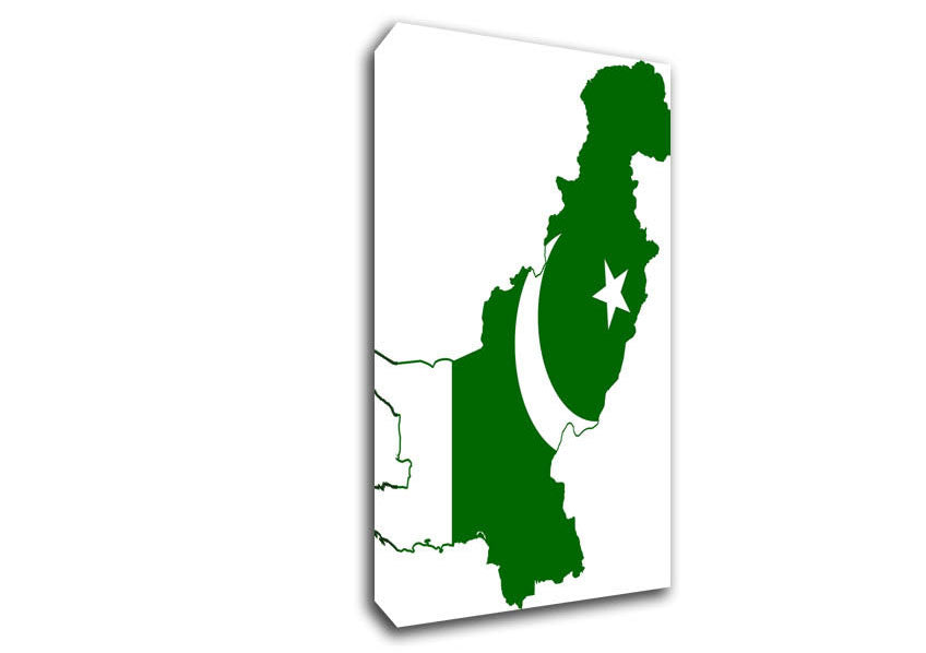 Map Of Pakistan Flag Canvas Wall Art