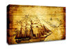Old World Map With Ship Canvas Wall Art