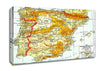 Map Of Spain Canvas Wall Art
