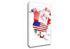 North America Flag Map Canvas Wall Art