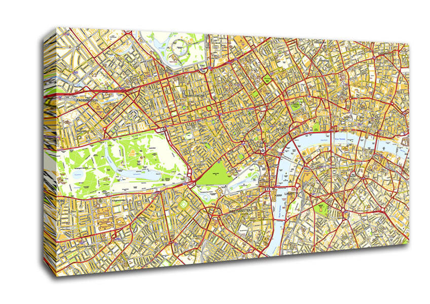 Map Of London Canvas Wall Art