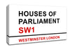 Houses Of Parliament Signs Canvas Wall Art