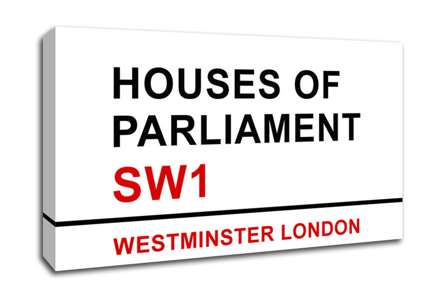 Houses Of Parliament Signs Canvas Wall Art