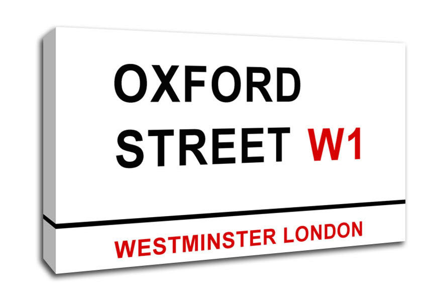 Oxford Street Signs Canvas Wall Art