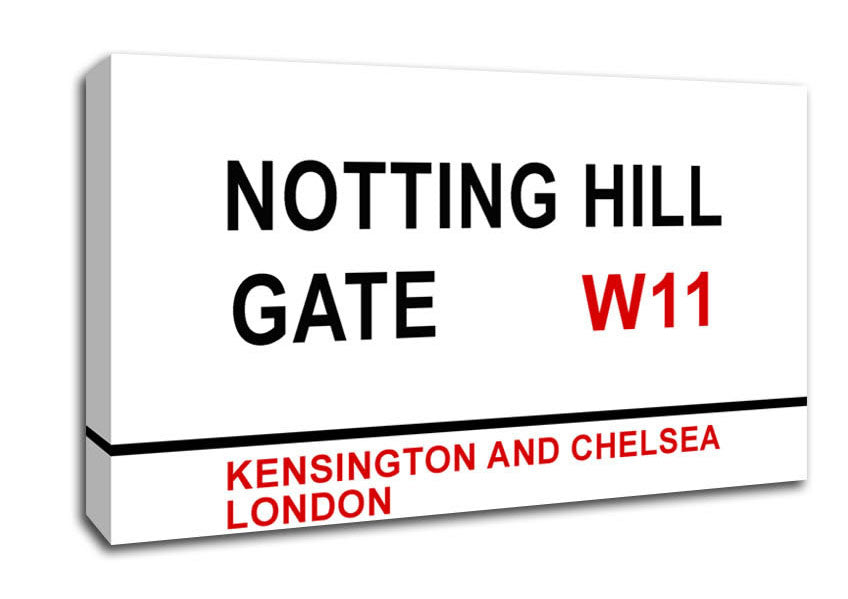 Notting Hill Gate Signs Canvas Wall Art