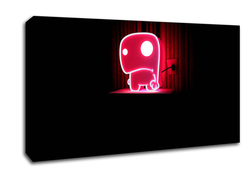 Pink Sad Face Canvas Wall Art