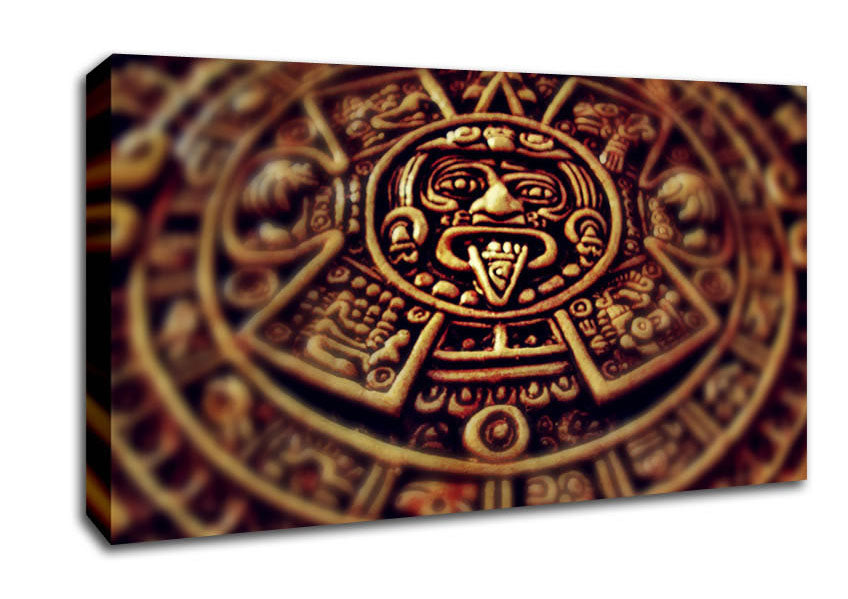 Mayan Clock Canvas Wall Art