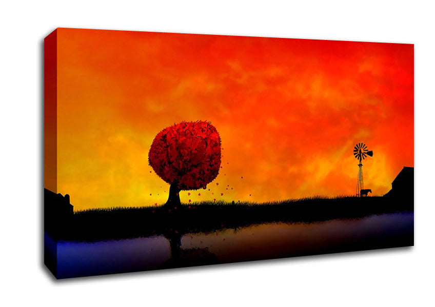 Autumn Sunset Canvas Wall Art