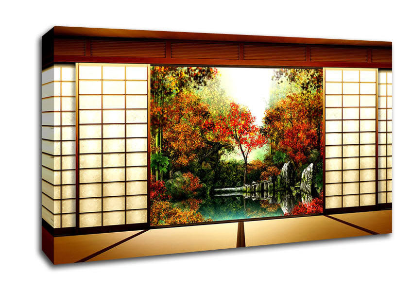 Japanese Garden From Inside Canvas Wall Art