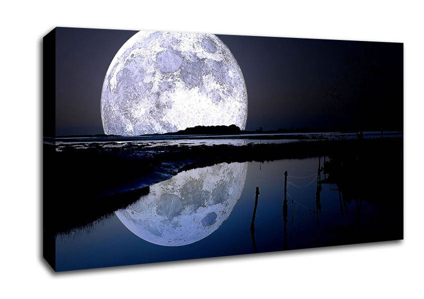 Full Moon Reflection Canvas Wall Art