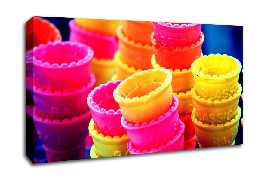 Ice Cream Cones Canvas Wall Art