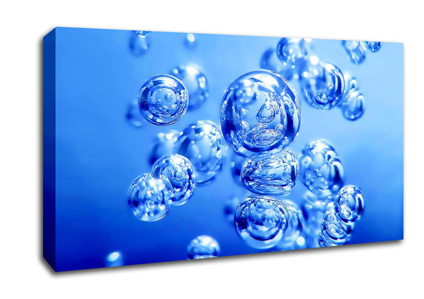 Liquid Blue Bubbles Canvas Wall Art