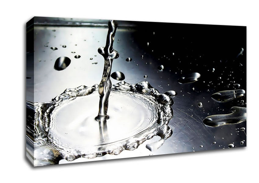Metal Water Splash Canvas Wall Art
