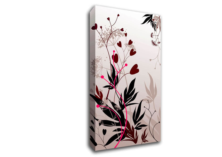 Loveheart Leaves Canvas Wall Art