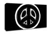Peace Sign White On Black Canvas Wall Art