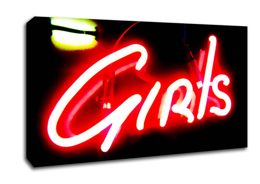 Neon Girls Sign Canvas Wall Art