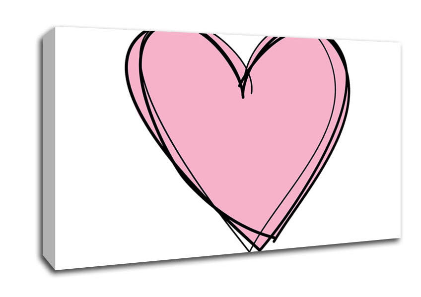 Pink Heart Canvas Wall Art