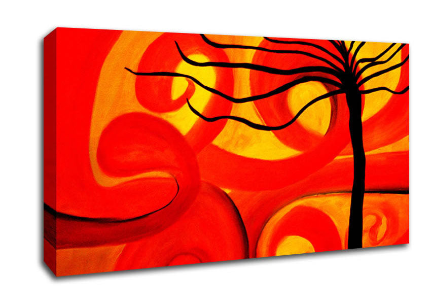 Magical Red Twist Tree Canvas Wall Art