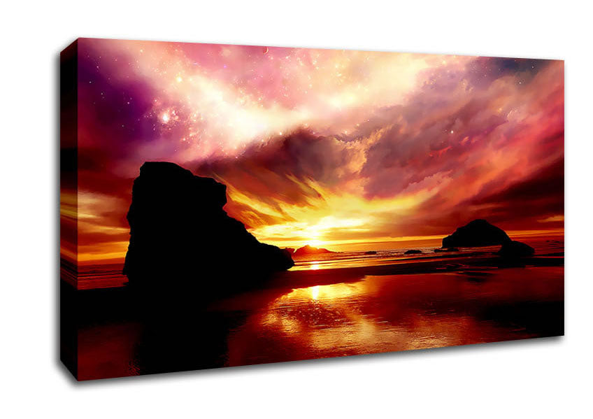 Pink Sky Explosion Canvas Wall Art