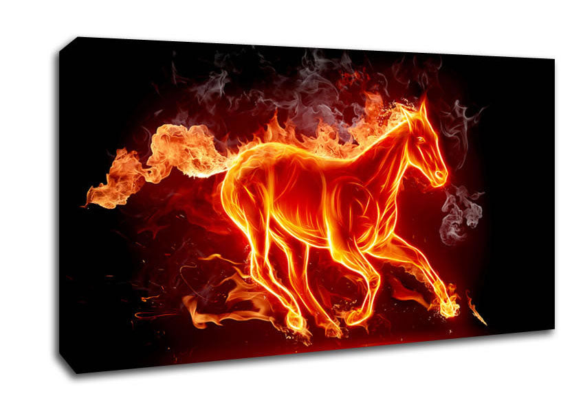 Horse Of Flames Canvas Wall Art