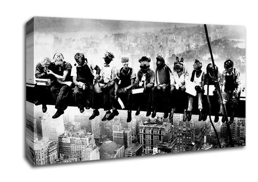 Lunch A Top Of A Skyscraper Muppets Canvas Wall Art