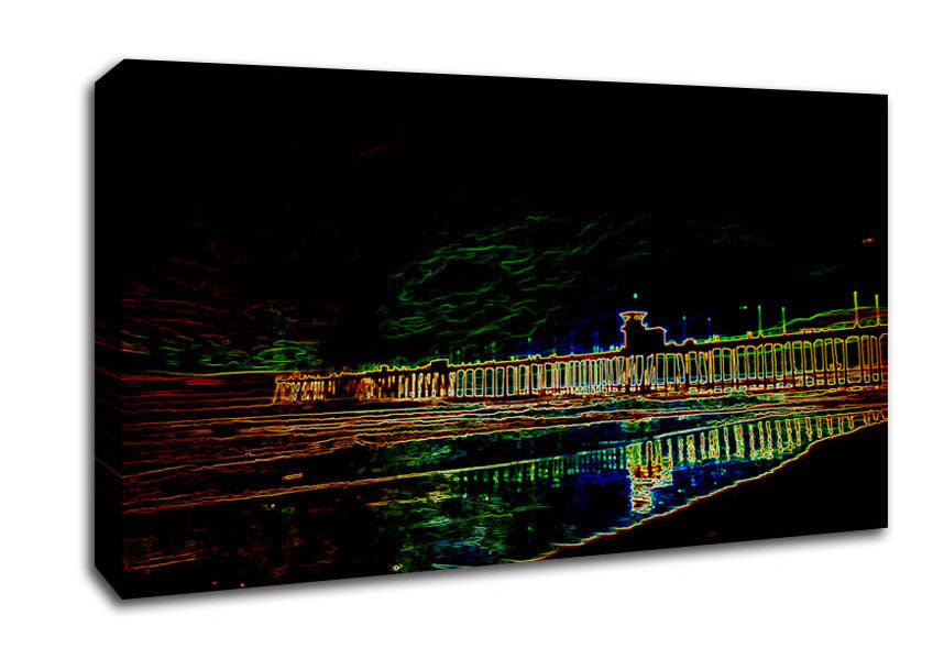 Night Pier Canvas Wall Art