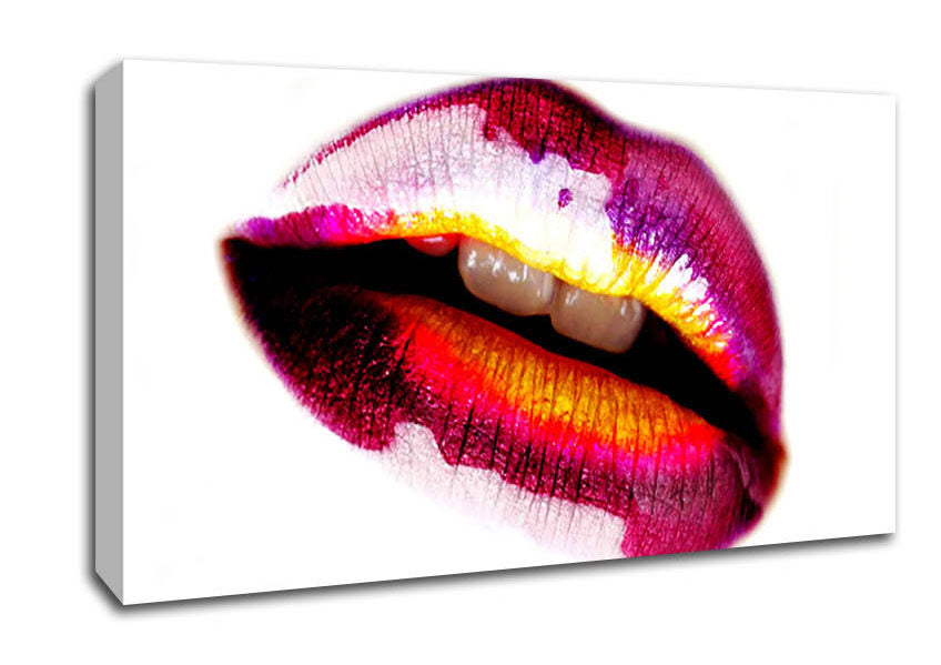 Pink Gloss Lips Canvas Wall Art