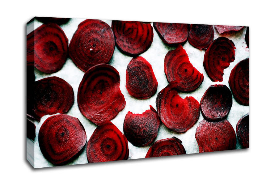Red Beetroot Slices Canvas Wall Art