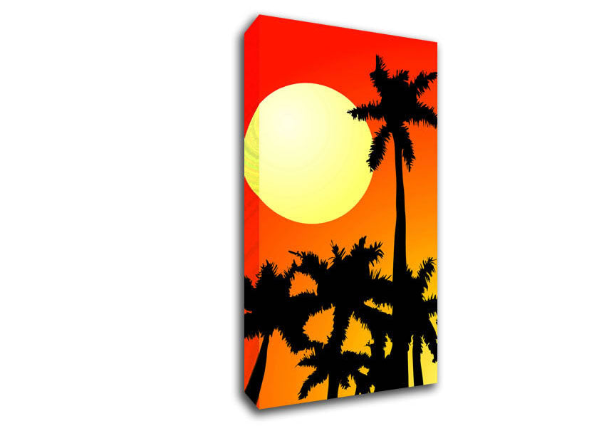 Palm Tree Sun Canvas Wall Art
