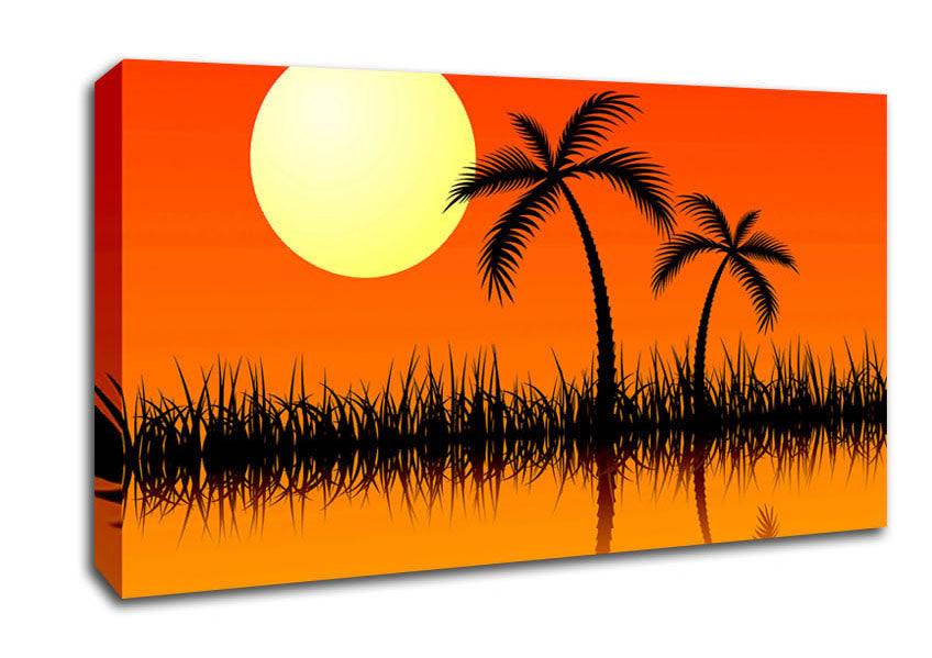 Palm Tree Bay Canvas Wall Art
